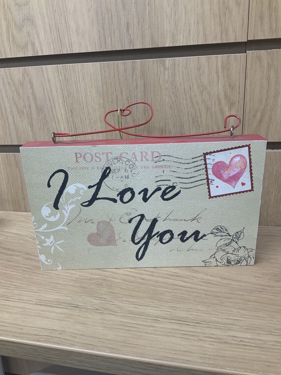 Wooden Sign I Love You