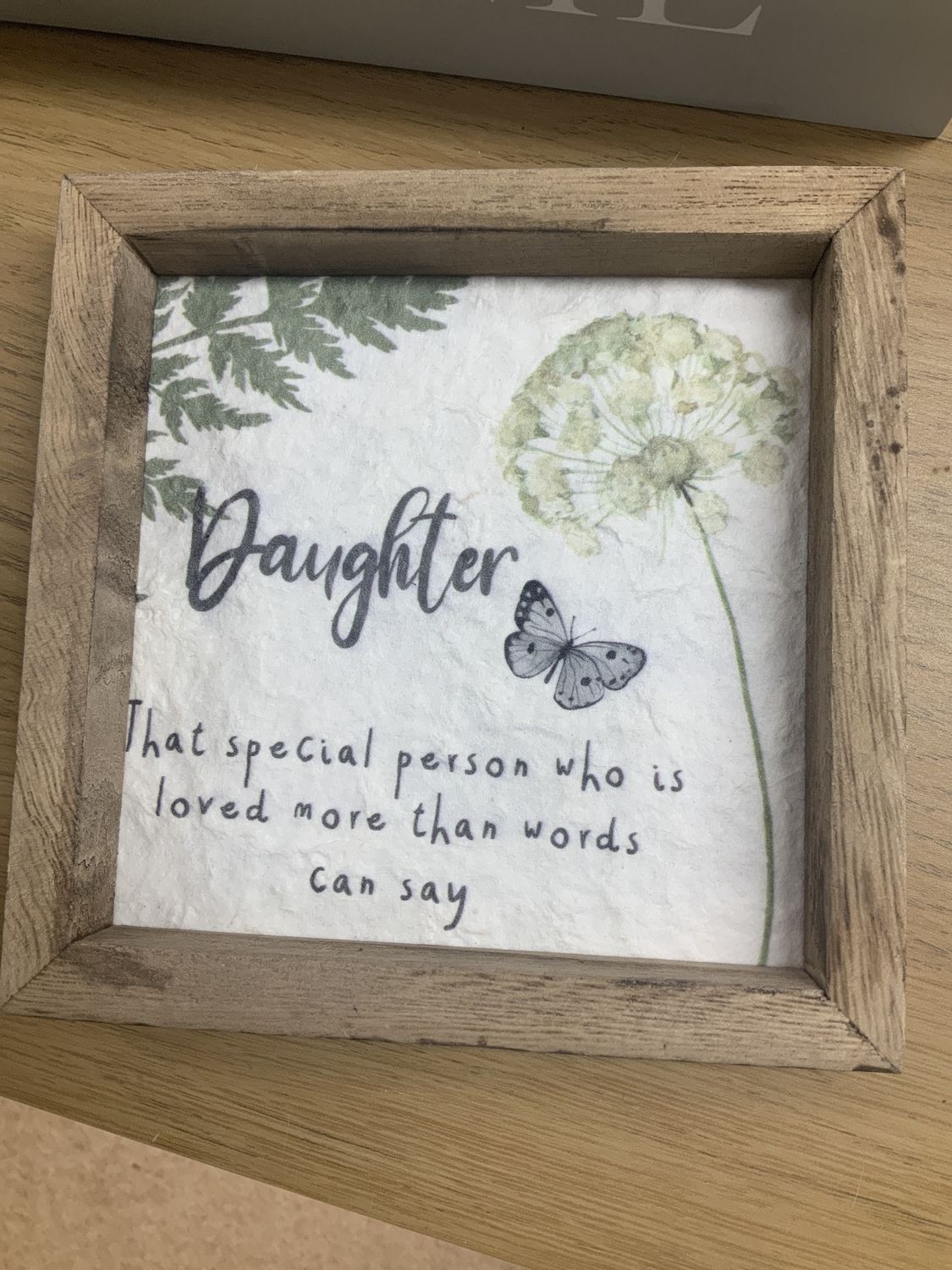 Daughter framed plaque