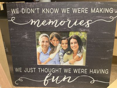 We Didn&#39;t Know Making Memories Charcoal Slat Picture Frame