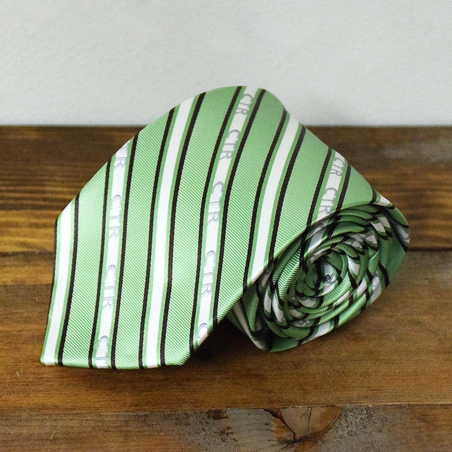 Youth CTR Green and Brown Stripe Microfiber Necktie