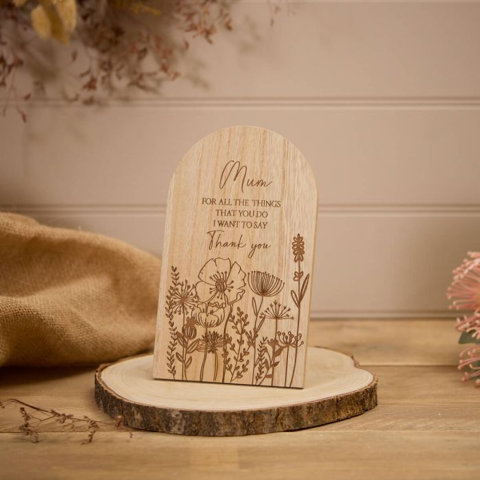 Etched Wooden Arch - Mum