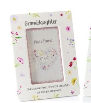 Floral Ceramic Photo Frame, Design: Granddaughter