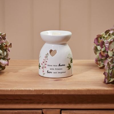 Floral Bless This Home Wax Burner