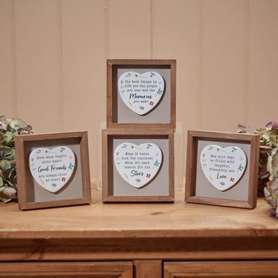 Wooden Framed Ceramic Heart