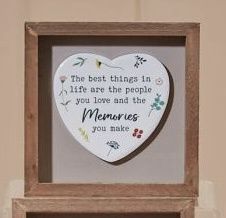 Wooden Framed Ceramic Heart, Design: 1