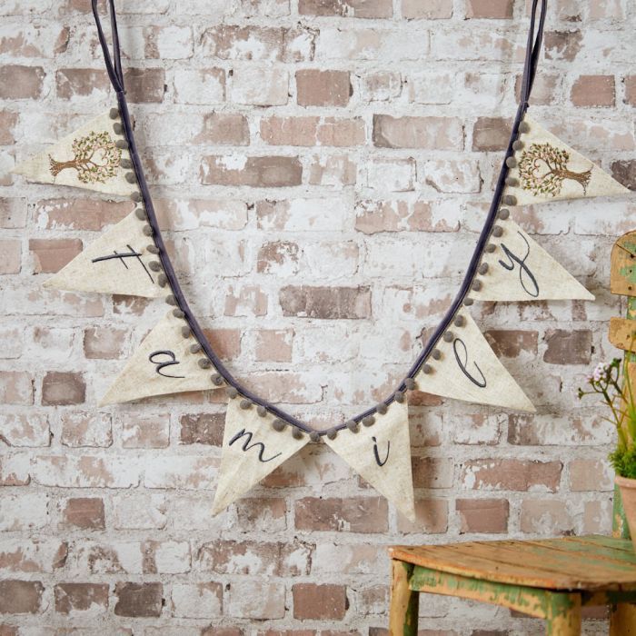 Family Cream &amp; Grey Bunting