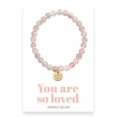 You Are So Loved Beaded Rose Quartz Bracelet