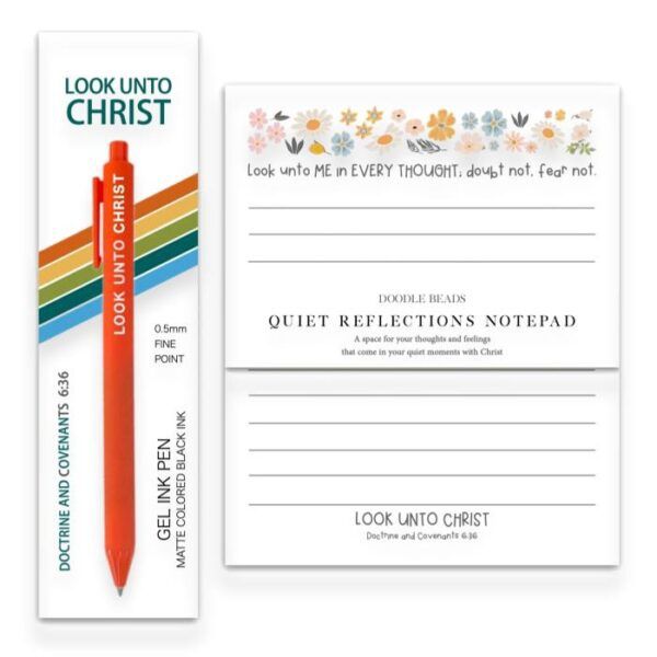 Look Unto Christ Notepad &amp; Orange Pen