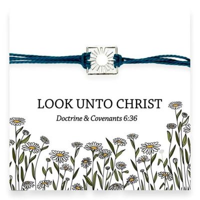Look Unto Christ thread bracelet Blue