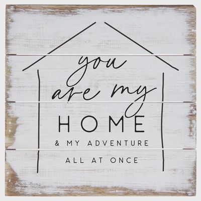 Home &amp; Adventure wooden sign