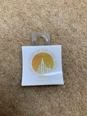 Trust in the lord yellow &amp; white sticker