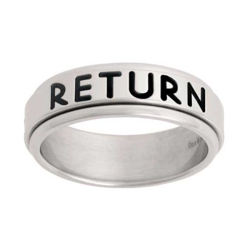 “RETURN WITH HONOR” Spinner Ring Narrow, Ring Size: 5