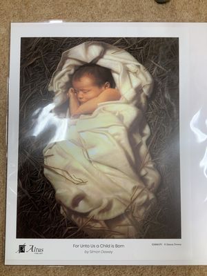 FOR UNTO US A CHILD IS BORN BY SIMON DEWEY - 8X10 - PRINT - LOOSE PRINT BY SIMON DEWEY