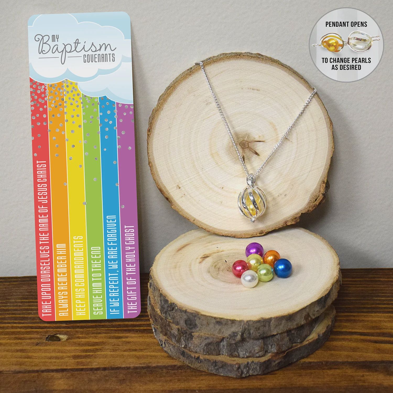 My baptism covenant bookmark &amp; necklace