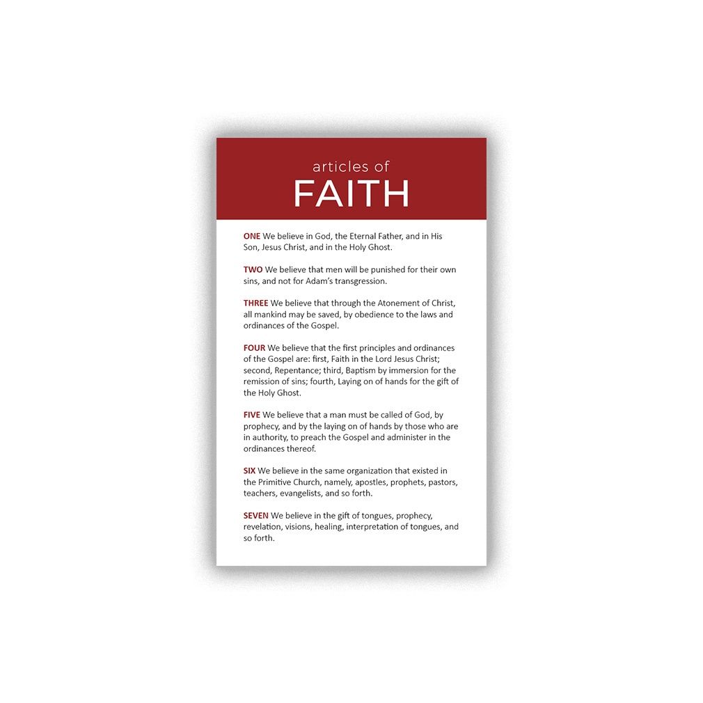 Articles of faith Pocket Cards