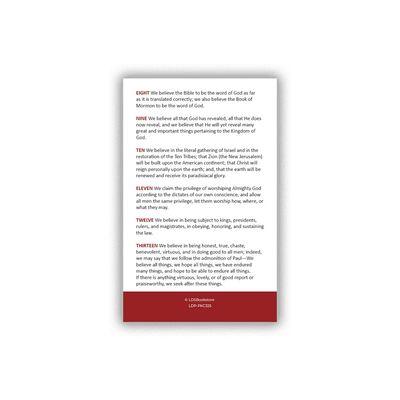 Articles of faith Pocket Cards