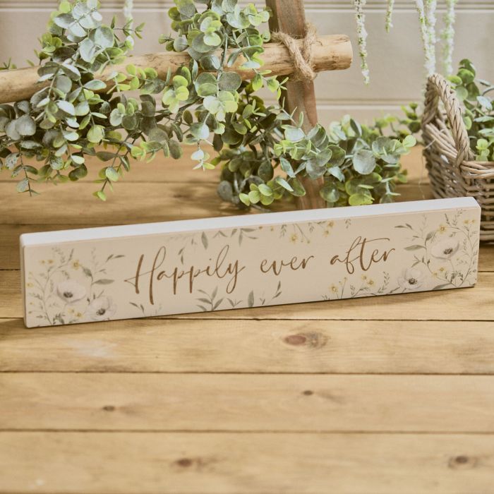 Happily Ever After Engraved Wooden Plaque
