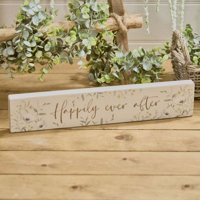 Happily Ever After Engraved Wooden Plaque