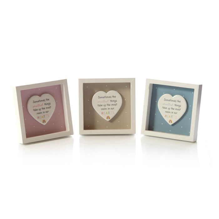 Wooden Frame with Ceramic Heart, Colour: Grey