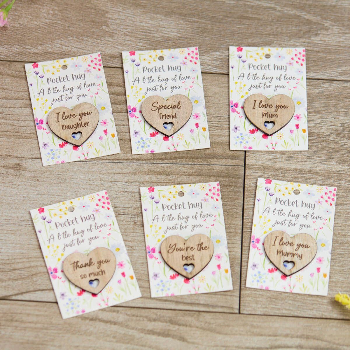 Floral Pocket Hug Hearts, Design: 1