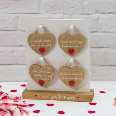 Love Hanging Wooden Hearts