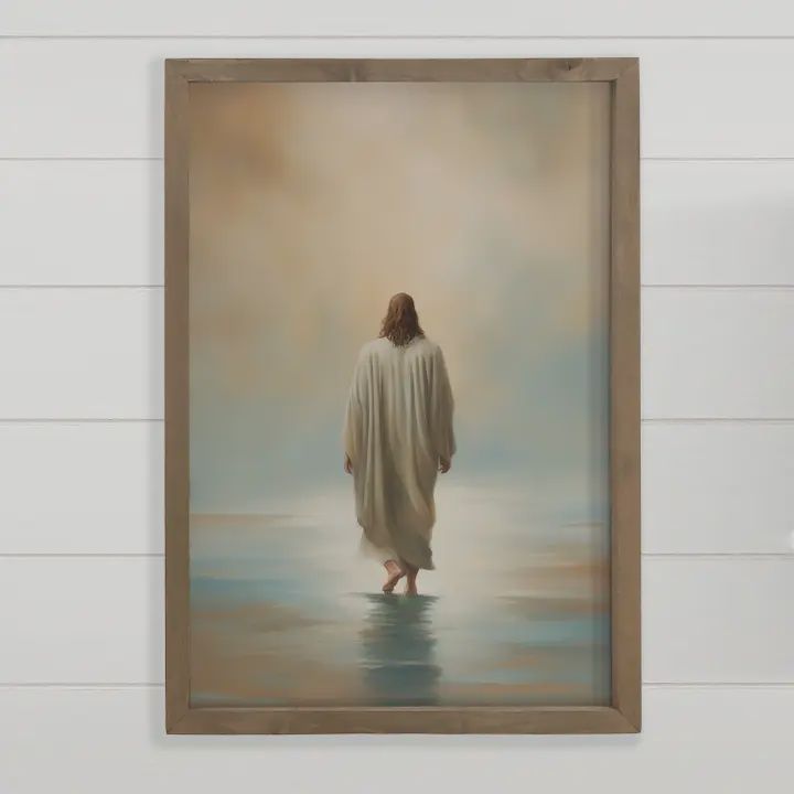 Jesus Christ Walking On Water- Framed 18x24