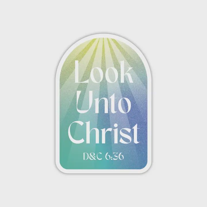 2025 Lds Youth Theme Stickers, Look Unto Christ Sticker, Colour: Blue