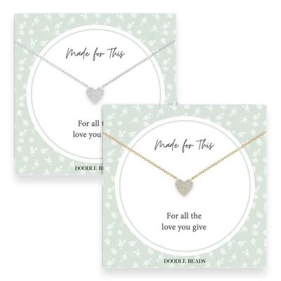 Dainty Pave Heart Necklace