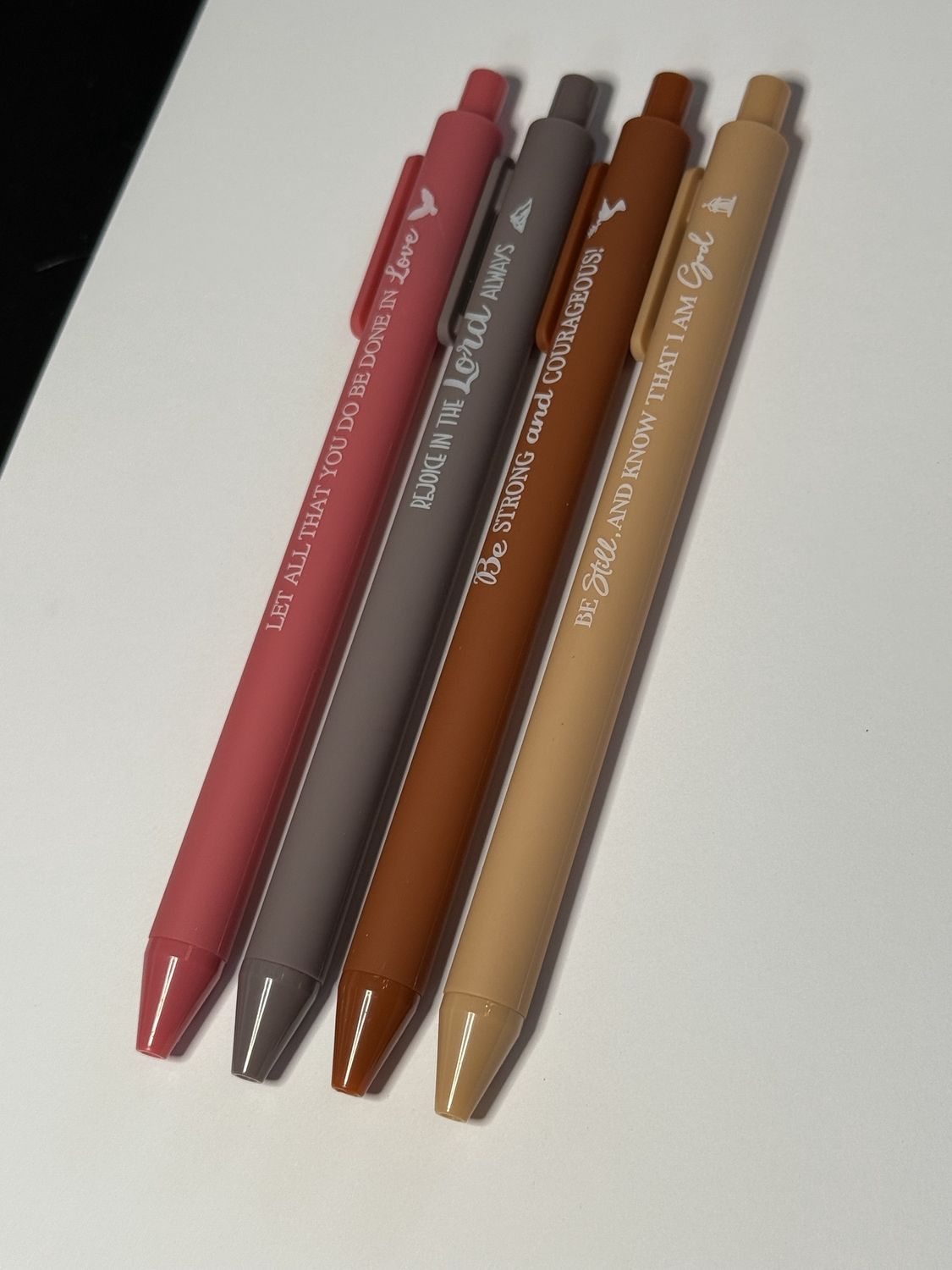 Bible Quote Pens - 4 Pack, Colour: Beige