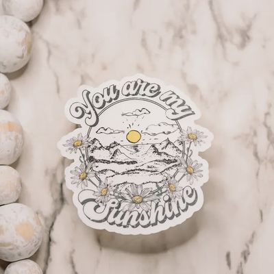 You Are My Sunshine Clear Vinyl, Sticker, 3x3 in.
