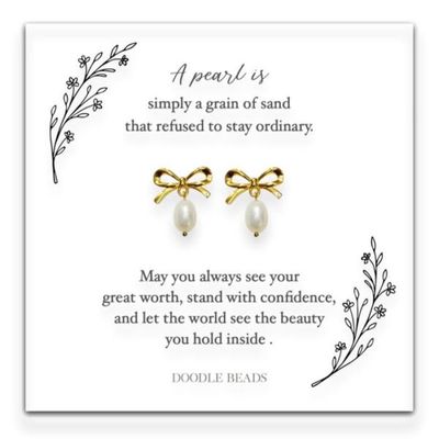 Pearl Bow Earrings