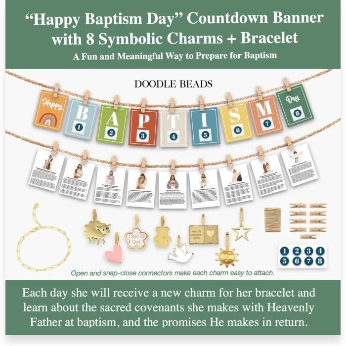 Happy Baptism Day Countdown Banner and charms