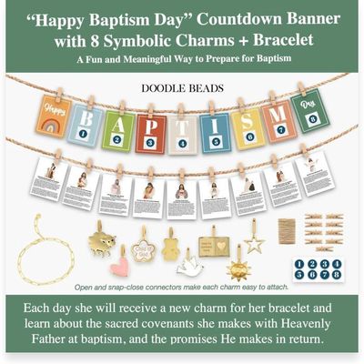 Happy Baptism Day Countdown Banner and charms