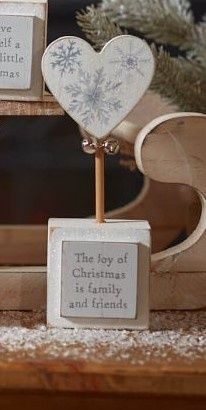 Chrsistmas Star or Heart Block Wooden with Quote, Design: Design 1