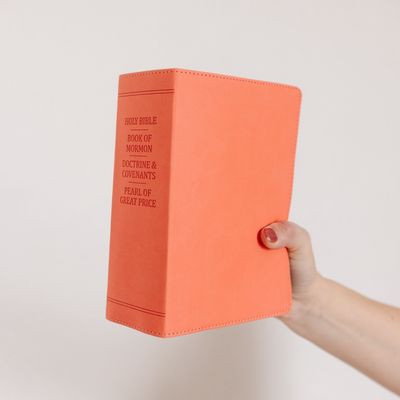 Hand-Bound Simulated Leather Quad - Coral Pink