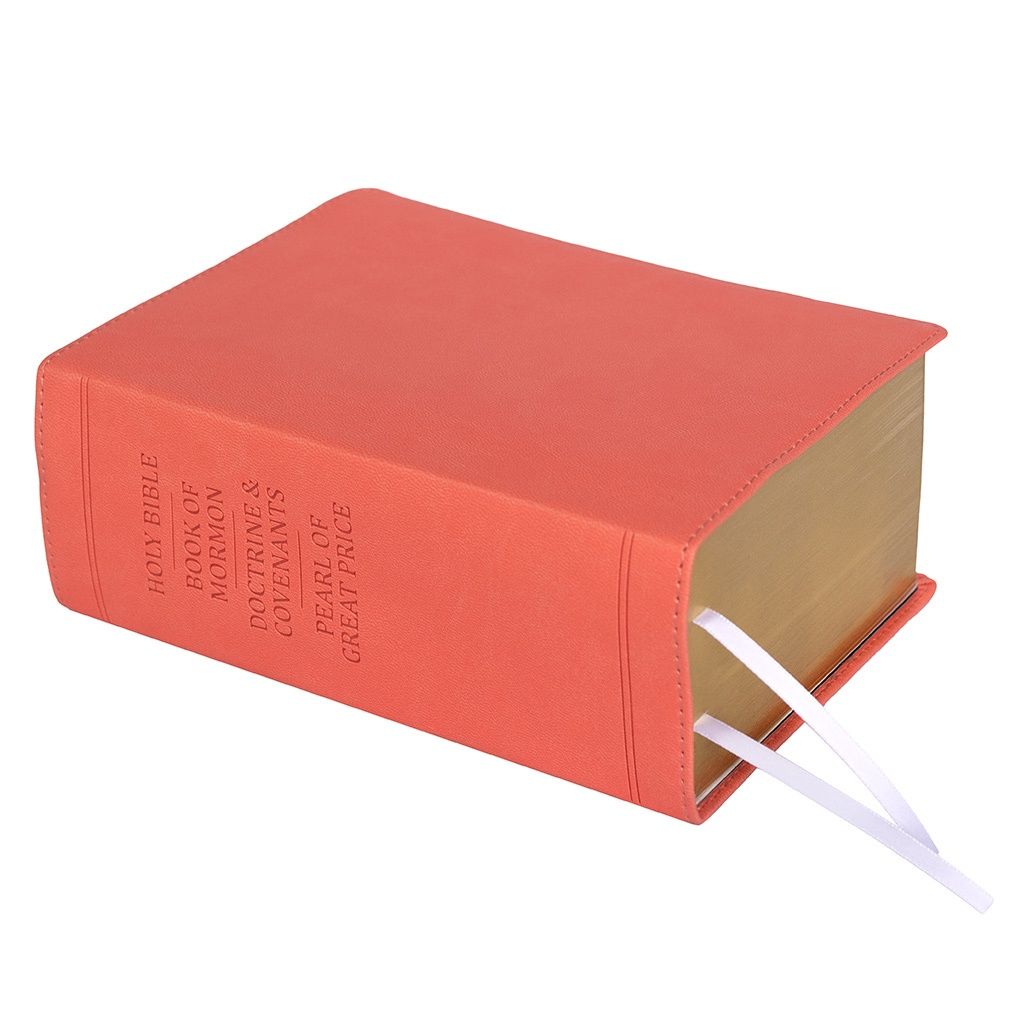Hand-Bound Simulated Leather Quad - Coral Pink