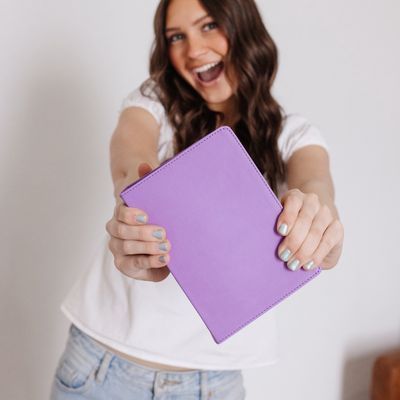 Hand-Bound Simulated Leather Quad - Wisteria Purple