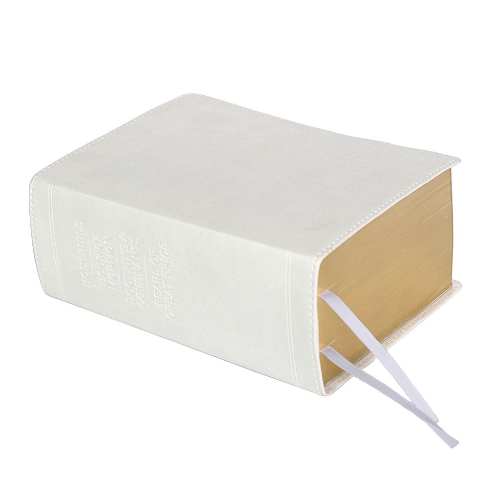 Hand-Bound Simulated Leather Quad - Cloud White