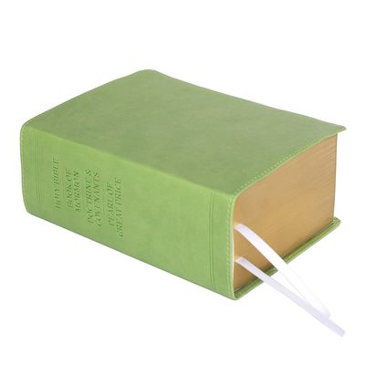 Hand-Bound Simulated Leather Quad - Spring Green