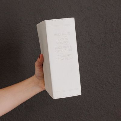 Hand-Bound Simulated Leather Quad - Cloud White