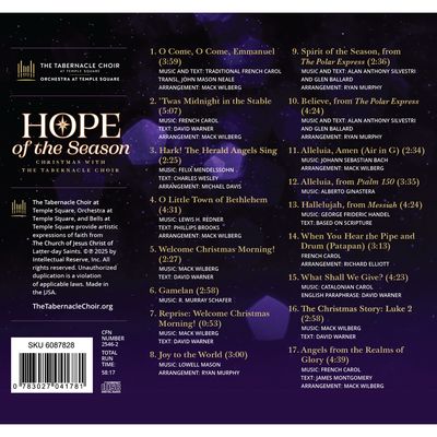 Hope of the Season Christmas with the Tabernacle Choir at Temple Square 2024 (CD)