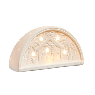 Light-up Porcelain Nativity 4&quot; tall