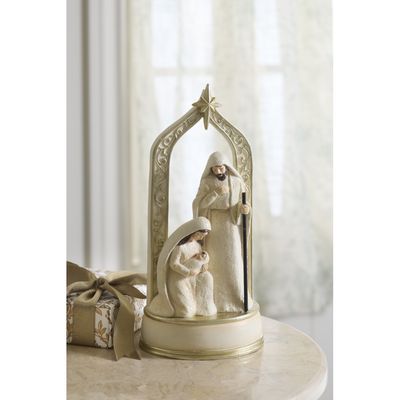 Holy Family Noel Sparkle Musical Nativity 9&quot; tall
