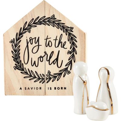 Joy to the World Holy Family Nativity 3&quot; tall, 4 pieces