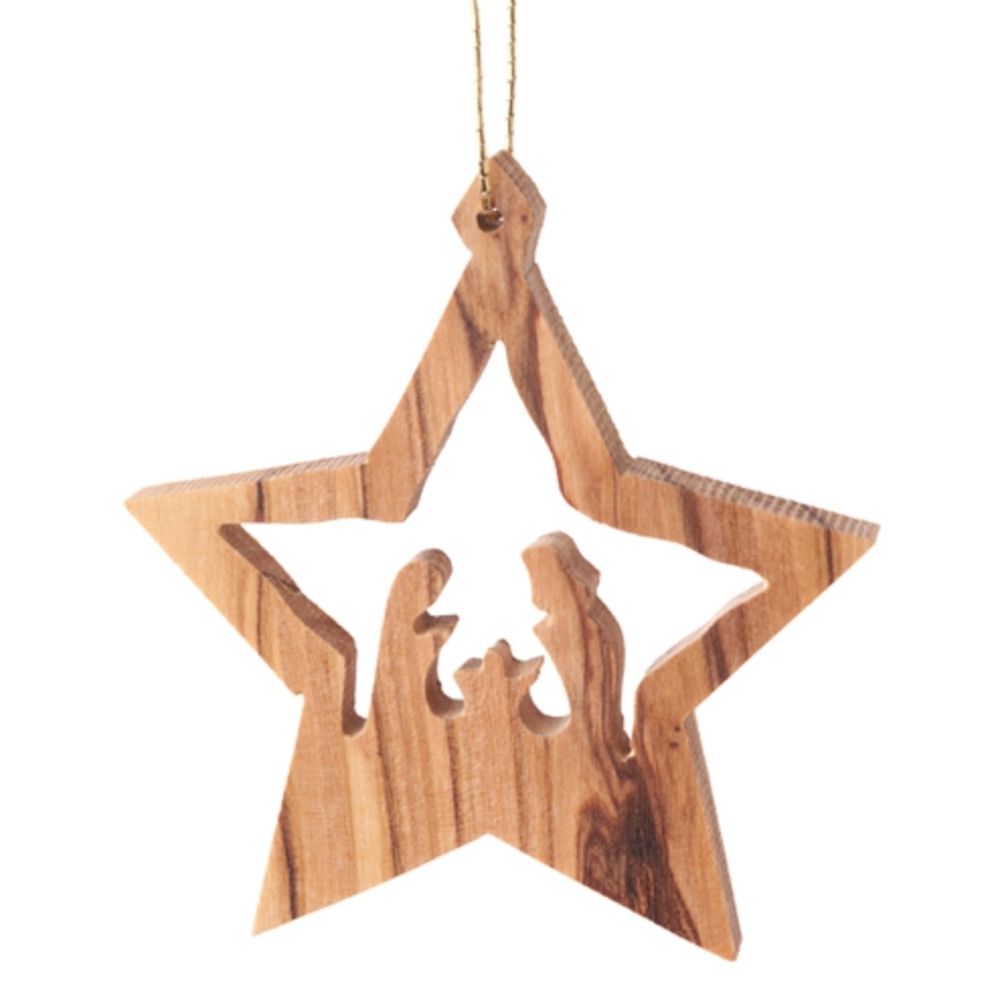 Star with Nativity Ornament 2.5&quot; tall