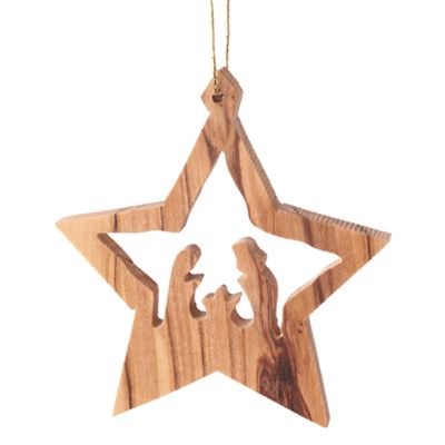 Star with Nativity Ornament 2.5&quot; tall