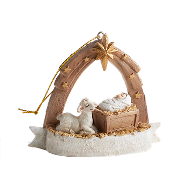 Starry Night Baby Jesus with Lamb Ornament