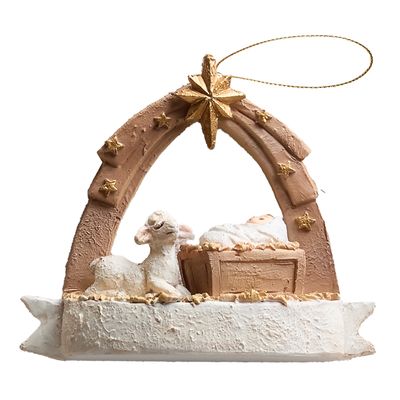 Starry Night Baby Jesus with Lamb Ornament