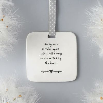 Send with Love &#39;sisters Will Always&#39; Ceramic Hanger