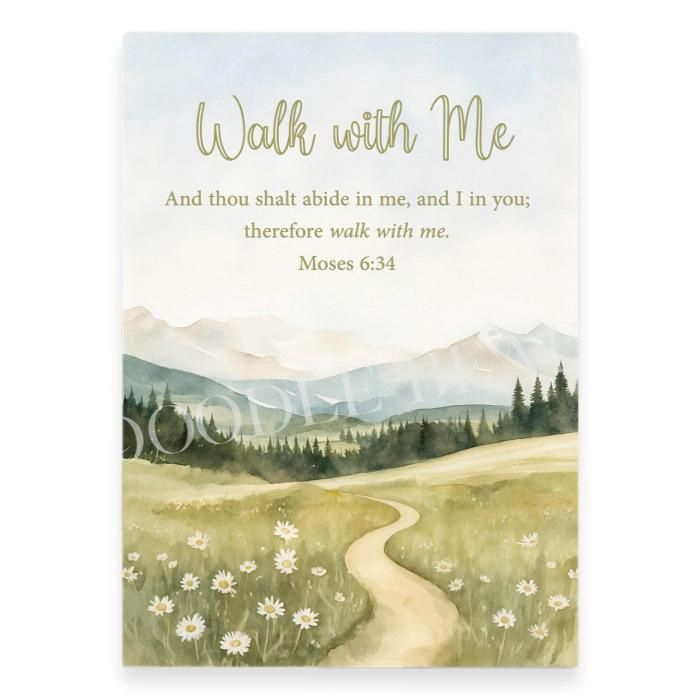 Walk With Me 2026 LDS Youth Theme Watercolor Art Prints, Meadow Print